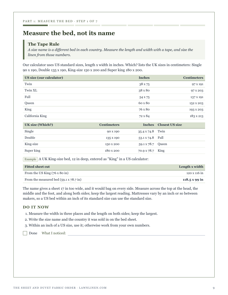 Step 1, The Tape Rule: US and UK mattress sizes side by side, and why a bed is measured rather than named